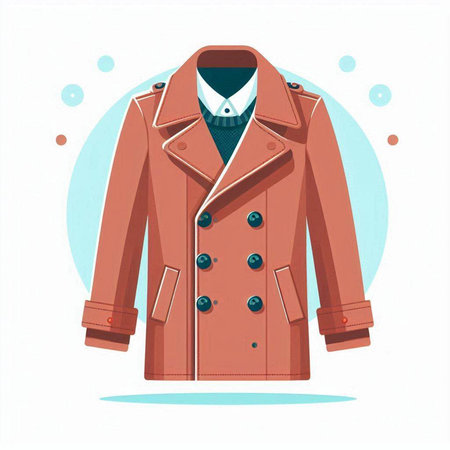 Womens coat. Vector illustration in flat style on white background.のイラスト素材