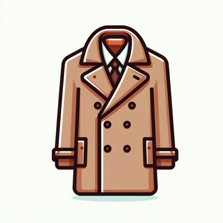 Fashion coat icon. Elegant mens coat. Vector illustrationのイラスト素材