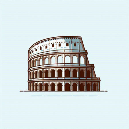 Colosseum in Rome, Italy. Vector Illustration.のイラスト素材