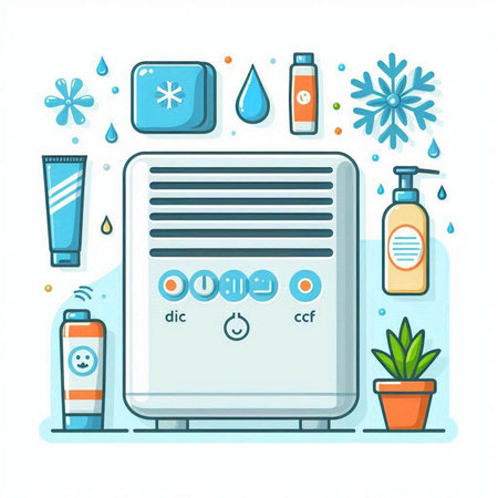 Illustration of air conditioner on white background. Vector illustration.のイラスト素材