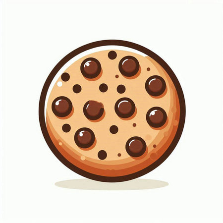 Chocolate chip cookie. Vector illustration isolated on a white background.のイラスト素材