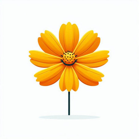 Orange daisy flower on a white background. Vector illustration. EPS 10のイラスト素材