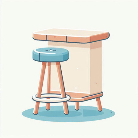 Illustration of a bar stool in a flat style. Vector illustrationのイラスト素材