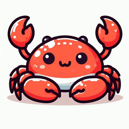 Cute crab cartoon character. Vector illustration of a cute crab.のイラスト素材