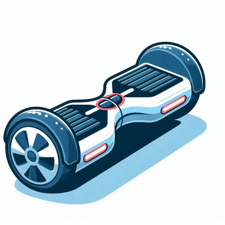 Modern self-balancing electric scooter isolated on a white backgroundのイラスト素材