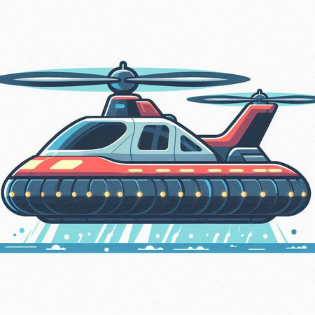 Helicopter. Vector illustration of a helicopter on the road.のイラスト素材