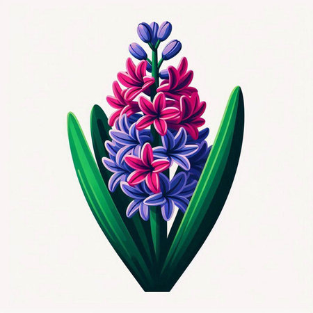 Illustration of hyacinth flower on white background. Vector illustration.のイラスト素材