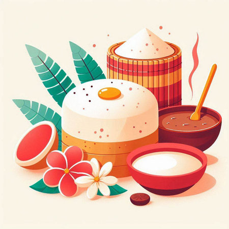 Illustration of spa products on the white background. Vector illustration.のイラスト素材