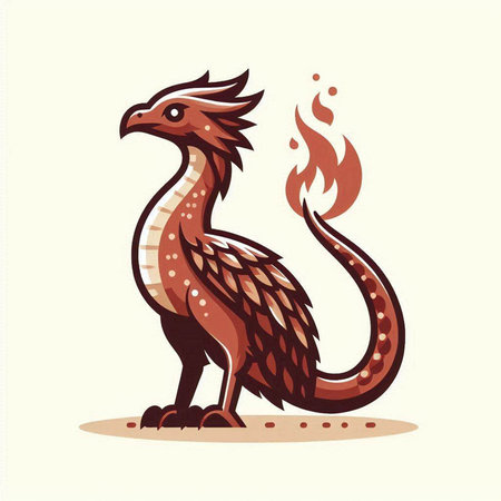 Eagle on fire. Vector illustration in cartoon style isolated on white background.のイラスト素材