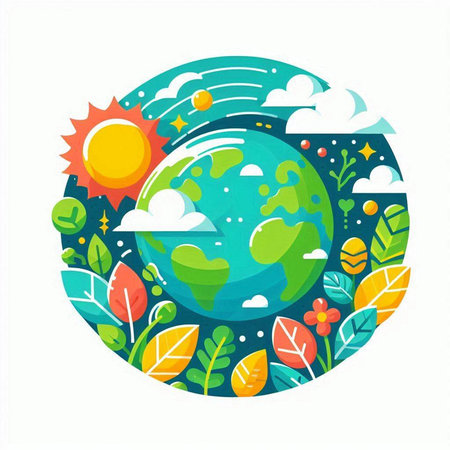 Ecology concept. Earth day vector illustration. World environment day.のイラスト素材
