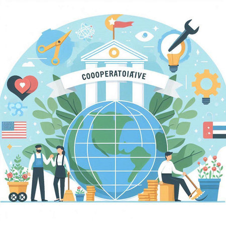 Flat design vector illustration concept of global education, university, university, school, college, university.のイラスト素材