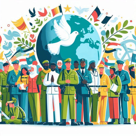 People of different nationalities and religions around the globe. Vector illustrationのイラスト素材