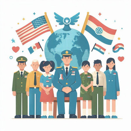 People of different nationalities and religions in the United States of Americaのイラスト素材