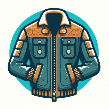 Vector illustration of a jacket with a hood in the form of a circleのイラスト素材