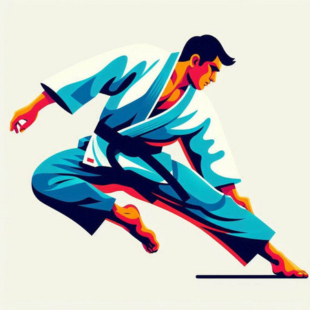Taekwondo martial art, vector illustration. Tae Kwon Do.のイラスト素材