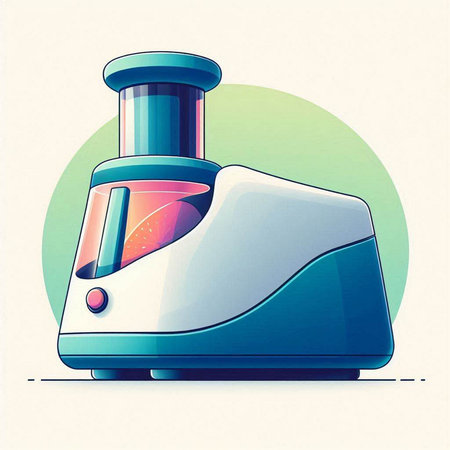 Vector illustration of a modern electric juicer in flat design style.のイラスト素材