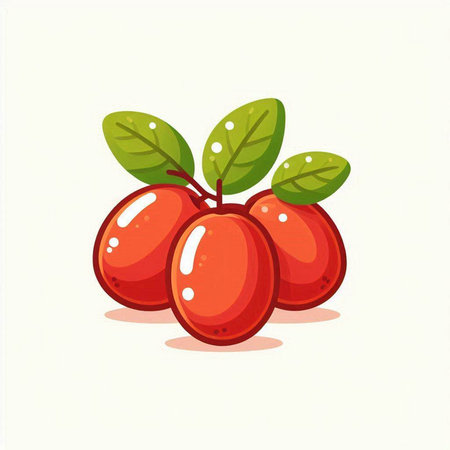 Cranberry. Vector illustration. Isolated on white background.のイラスト素材