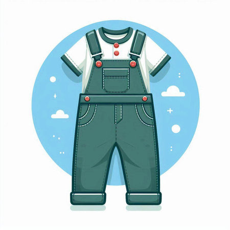 Baby clothes. Clothes for newborns. Vector illustration in flat styleのイラスト素材