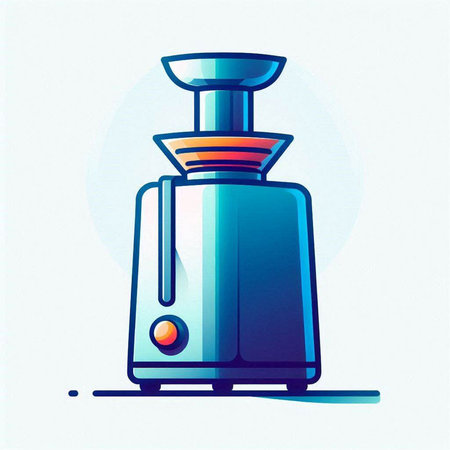 Illustration of a modern electric juicer in cartoon style on a white backgroundのイラスト素材