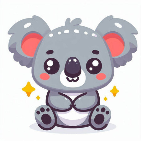 Cute koala vector illustration. Cute koala cartoon character.のイラスト素材