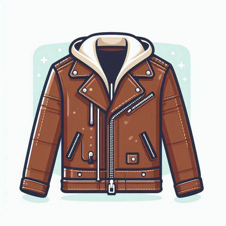 Vector illustration of a brown winter jacket on a white background. Vector illustrationのイラスト素材