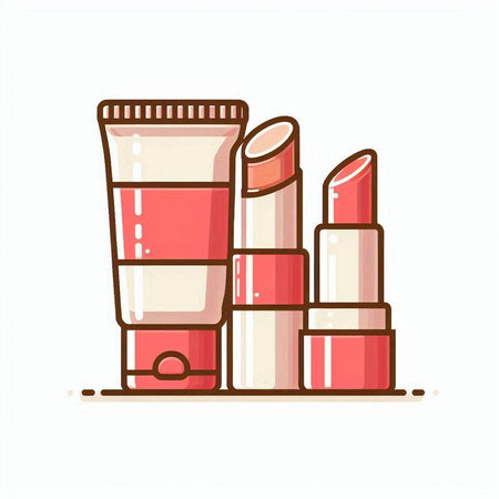 Lipstick icon. Isolated on white background. Vector illustration.のイラスト素材