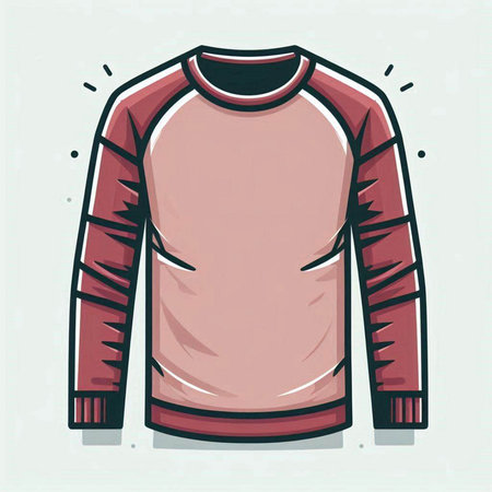 Vector illustration of a red sweatshirt isolated on a white background.のイラスト素材