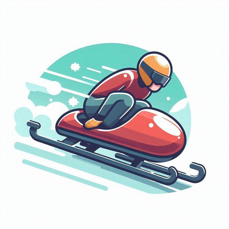Skiing, winter sport, vector illustration. Flat style.のイラスト素材