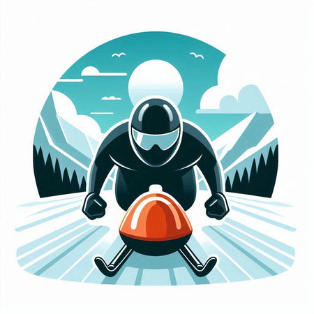Snowboarder on the road. Winter sports. Vector illustration.のイラスト素材