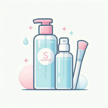 Cosmetic products for face and body. Vector illustration in flat styleのイラスト素材