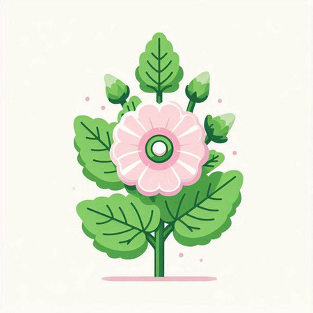 Flower in the garden. Vector illustration in a flat style.のイラスト素材