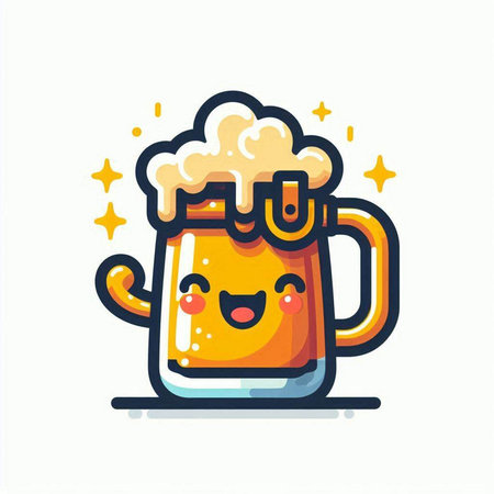 Mug of beer icon, vector illustration. Flat design style.のイラスト素材