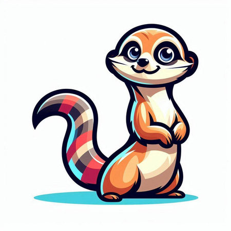 Cute cartoon chipmunk isolated on white background. Vector illustration.のイラスト素材