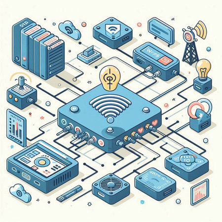 Data center 3d isometric vector illustration. Information technology concept.のイラスト素材