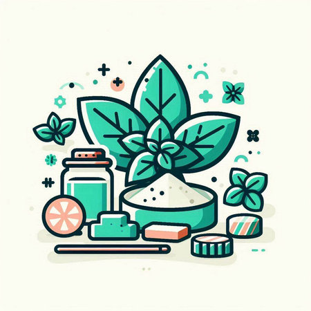 Herbal cosmetics flat color icon. Vector illustration for web design and mobile appのイラスト素材