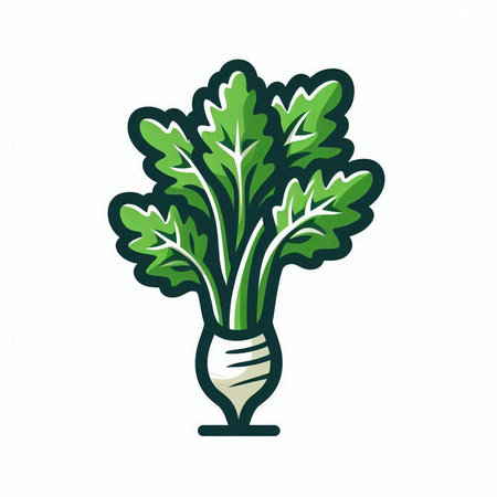 Celery in a vase on a white background. Vector illustrationのイラスト素材