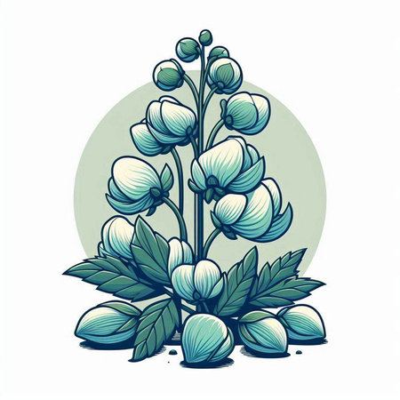 Hand drawn vector illustration of a branch of lily of the valley.のイラスト素材