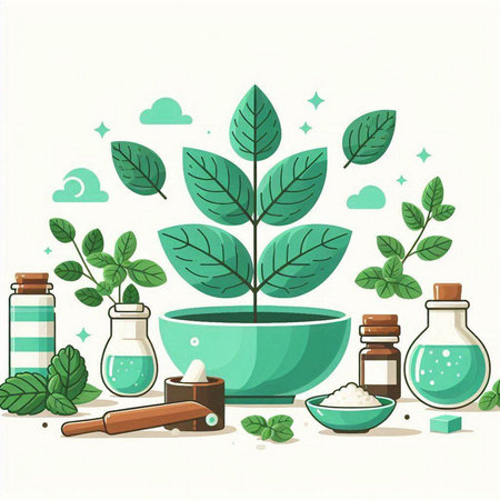 Herbal medicine. Herbal medicine. Vector illustration in flat styleのイラスト素材