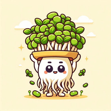 Vegetable cartoon character illustration. Cute healthy vegan food concept.のイラスト素材