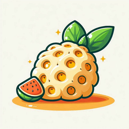 Vector illustration of a fresh fruit on a white background. Juicy ripe watermelon.のイラスト素材