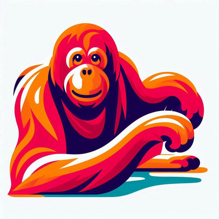 Orangutan vector illustration for t-shirt design, poster and other usesのイラスト素材