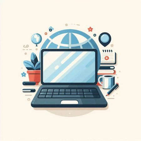 Flat design modern vector illustration concept of online education and learning.のイラスト素材