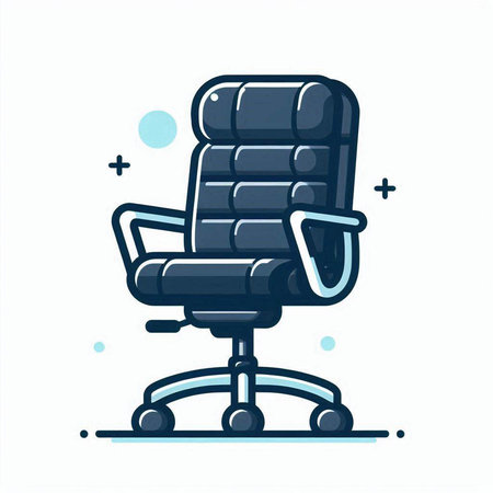 Office chair icon in line style. Vector illustration on white background.のイラスト素材