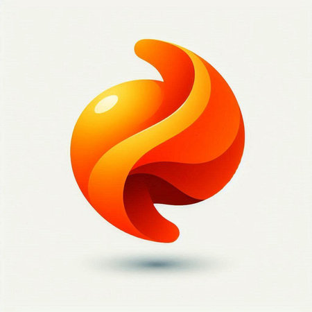 Abstract orange and red 3d design element. Vector Illustration.のイラスト素材