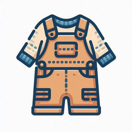 Cartoon vector illustration of protective overalls. Isolated on white background.のイラスト素材
