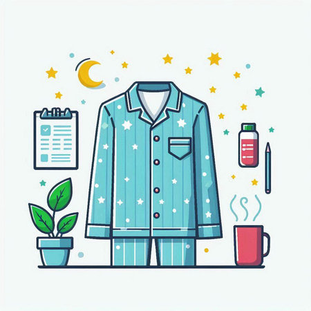 Vector illustration of a man's shirt and a cup of coffee.のイラスト素材