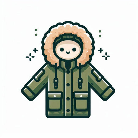 Vector illustration of a boy in a winter jacket. Winter clothes.のイラスト素材
