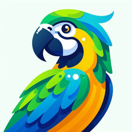Colorful parrot illustration. Vector illustration of a colorful parrot.のイラスト素材