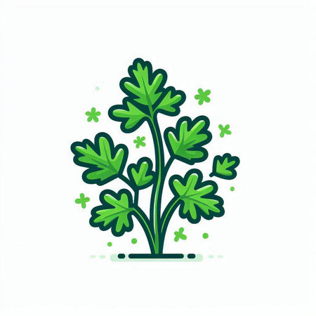 Parsley vector icon. Hand drawn illustration of parsley.のイラスト素材