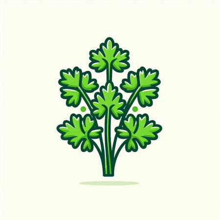Parsley icon. Vegetarian food symbol. Vector illustration.のイラスト素材